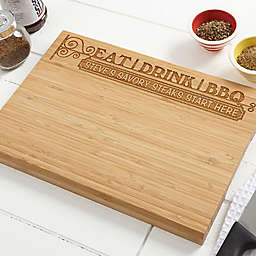 Eat, Drink & BBQ 10-Inch x 14-Inch Bamboo Cutting Board