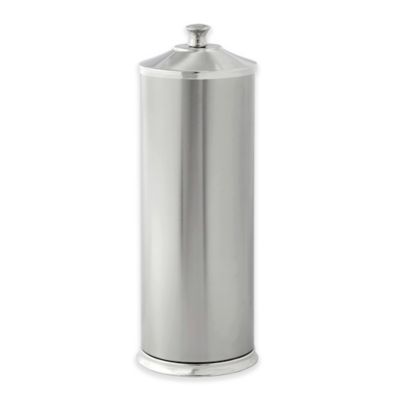 Alumiluxe Rust-Proof Toilet Paper Reserve Holder with Lid in Two-Tone Nickel