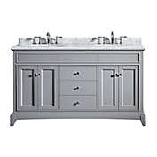 Eviva Elite Stamford&reg; 60-Inch Double Bathroom Vanity in Grey/White
