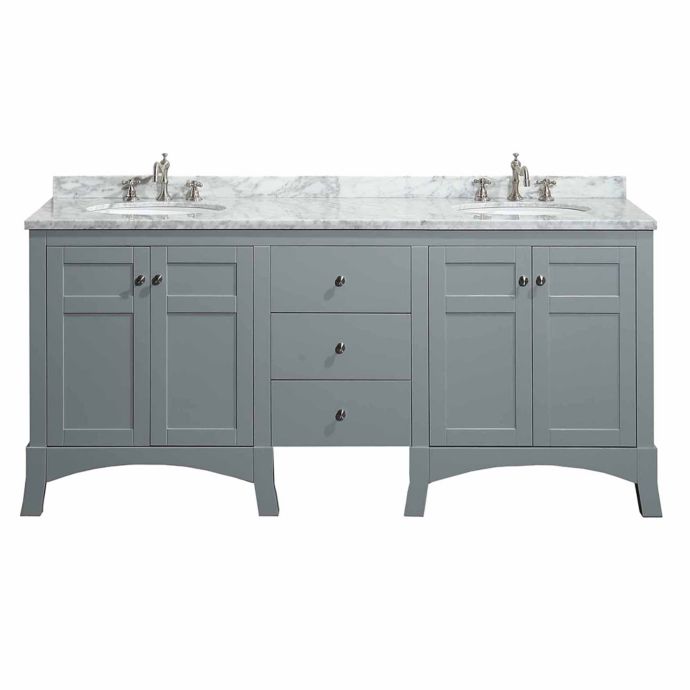 Eviva New York® 72-Inch Double Vanity in Grey/White | Bed ...