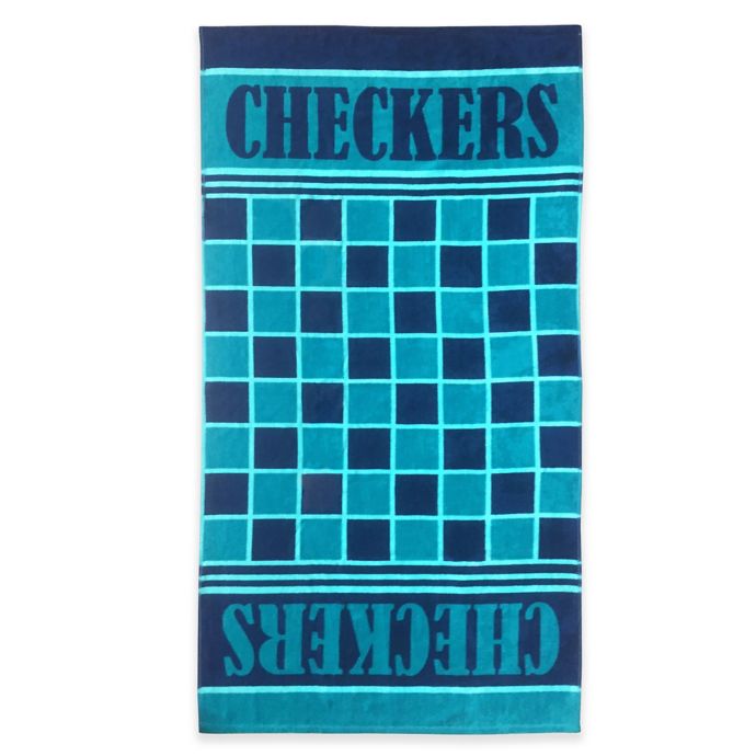 Checkers Beach Towel In Blue Bed Bath Beyond