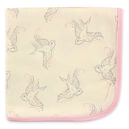 Touched by Nature Bird Organic Cotton Knit Blanket in Pink/Grey