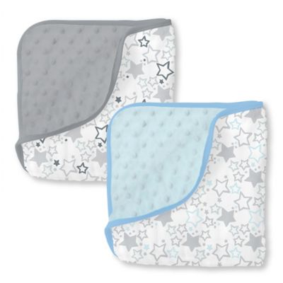 Kushies Premium Soft Newborn Flannel Receiving Blanket Solid Grey 30 x 30 Square for swaddling
