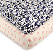 Touched by Nature 2-Pack Daisy Organic Cotton Fitted Crib Sheets