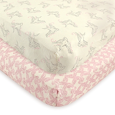 Touched by Nature 2-Pack Bird Organic Cotton Fitted Crib Sheets. View a larger version of this product image.