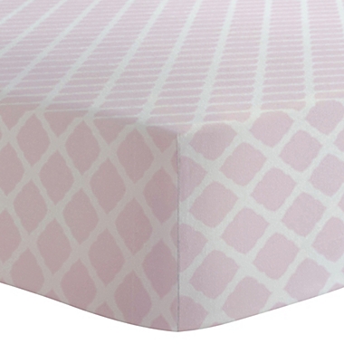 kushies&reg; Lattice 3-Piece Cotton Flannel Toddler Bedding Set in Pink. View a larger version of this product image.