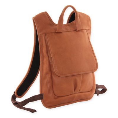 slim leather laptop backpack
