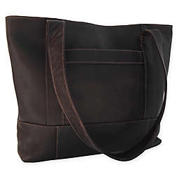 Piel® Leather Top-Zip Tote in Chocolate