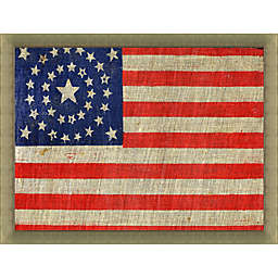 37 Star Double Medallion American Flag 34-Inch x 28-Inch Wall Art