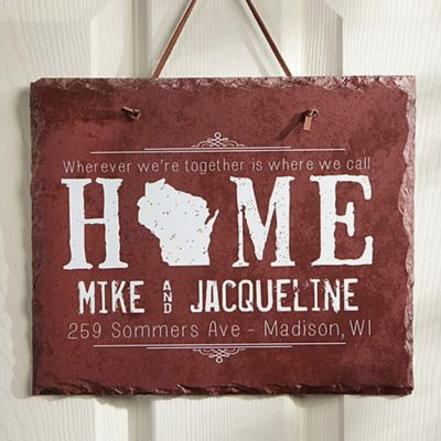State of Love 11.5-Inch x 9.5-Inch Personalized Slate Plaque