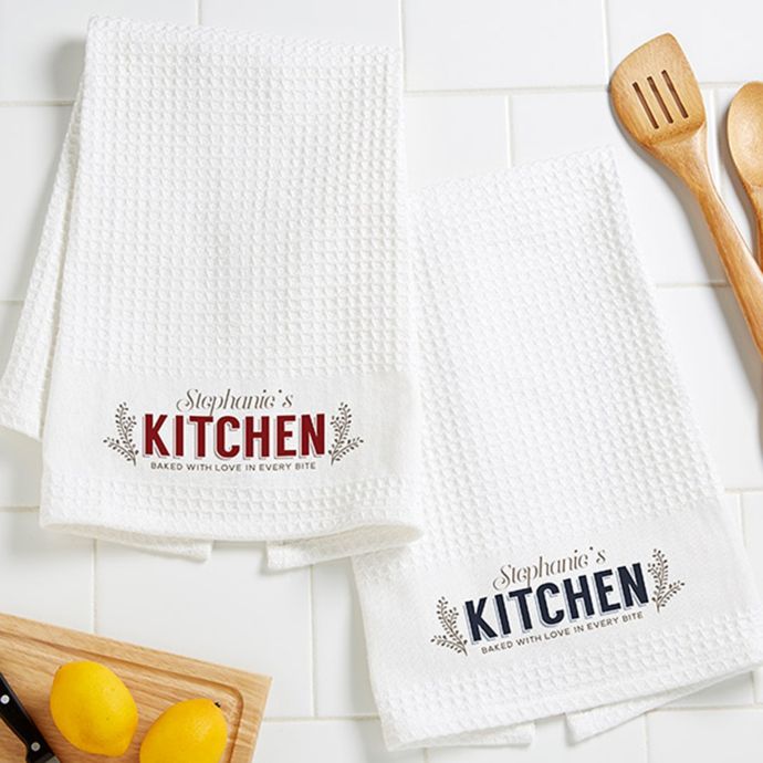 Her Kitchen Waffle Weave Kitchen Towels (Set of 2) | Bed ...