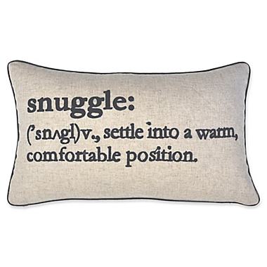 Snuggle Definition Oblong Throw Pillow in Navy. View a larger version of this product image.