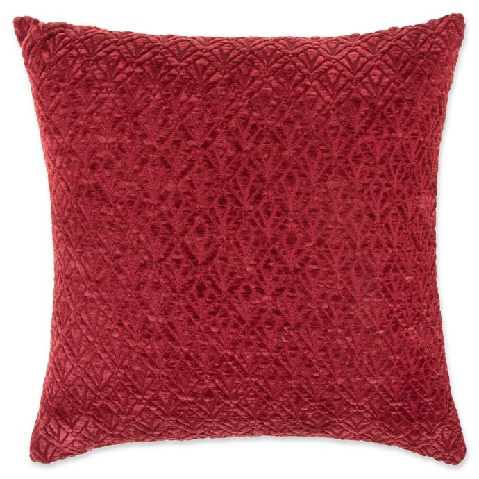 MakeYourOwnPillow Derrick Chenille Square Throw Pillow Cover in Red Bed Bath and Beyond Canada