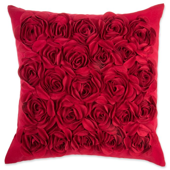 Make Your Own Pillow Rosey Square Throw Pillow Cover In Red Bed