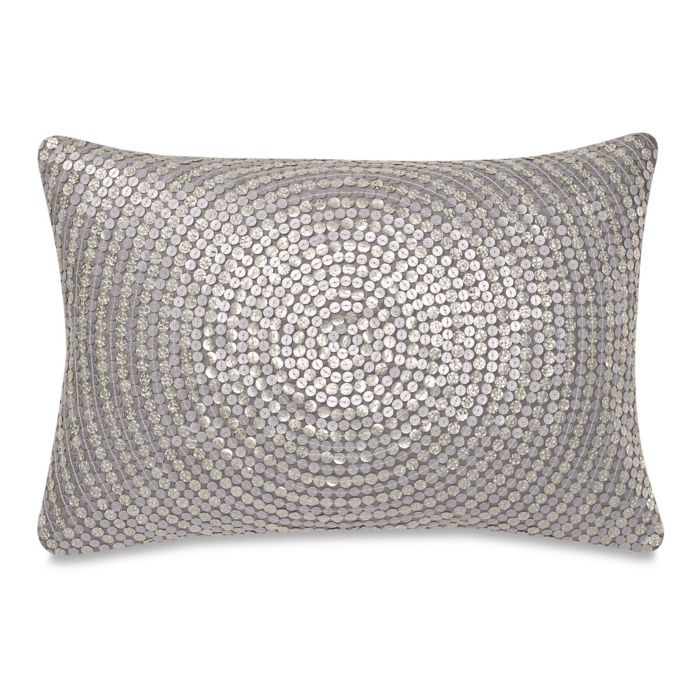 MakeYourOwnPillow Trance Oblong Throw Pillow Cover in Silver Bed