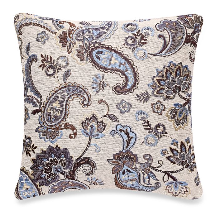 Make-Your-Own-Pillow Chantilly Square Throw Pillow Cover in Teal | Bed