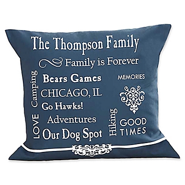 Our Family Keepsake 14-Inch Square Throw Pillow. View a larger version of this product image.