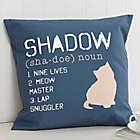 Alternate image 2 for Definition of My Cat Keepsake 18-Inch Square Throw Pillow