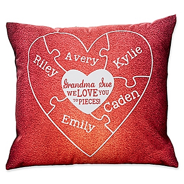 Personalized We Love You to Pieces Keepsake 14-Inch Square Throw Pillow. View a larger version of this product image.