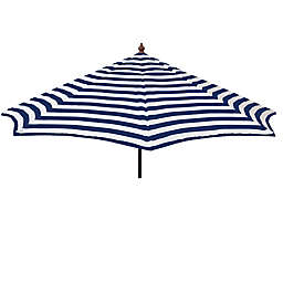 DestinationGear 9-Foot Italian Bistro Wooden Striped Umbrella in Black/White