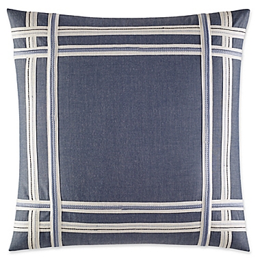 Nautica&reg; Fairwater Embroidered Tape Throw Pillow in Medium Blue. View a larger version of this product image.