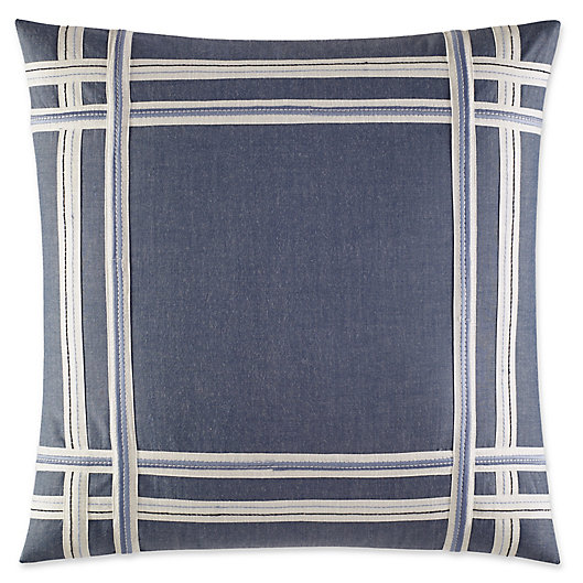 Alternate image 1 for Nautica® Fairwater Embroidered Tape Throw Pillow in Medium Blue