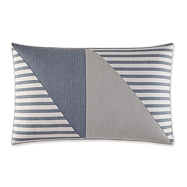 Nautica&reg; Fairwater Pieced Geometric Throw Pillow in Medium Blue/Grey. View a larger version of this product image.
