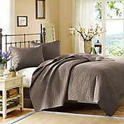 Hampton Hill Velvet Touch Queen Coverlet Set in Taupe