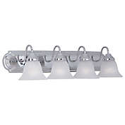 Maxim Lighting Essentials 4-Light Wall Mount Vanity Light in Polished Chrome with Marble Shades