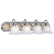 Maxim Lighting Essentials 4-Light Wall Mount Vanity Light in Satin Nickel with Marble Glass Shades