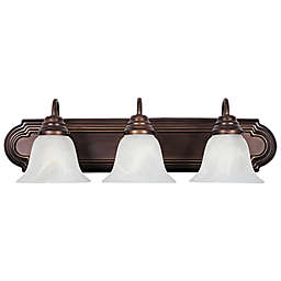 Maxim Lighting Essentials 3-Light Wall Mount Vanity Light in Oil Rubbed Bronze with Marble Shades