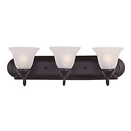 Maxim Lighting Essentials 3-Light Wall Mount Vanity Light in Oil Rubbed Bronze with Frosted Shades