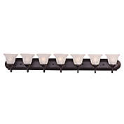 Maxim Lighting Essentials 7-Light Wall Mount Vanity Light in Oil Rubbed Bronze with Frosted Shades