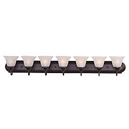 Maxim Lighting Essentials 7-Light Wall Mount Vanity Light in Oil Rubbed Bronze with Frosted Shades