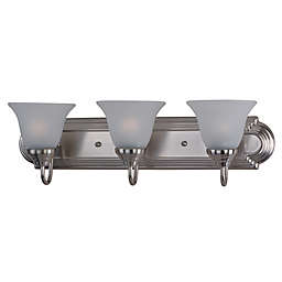 Maxim Lighting Essentials 3-Light Wall Mount Vanity Light in Satin Nickel with Frosted Glass Shades