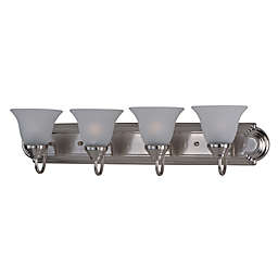 Maxim Lighting Essentials 4-Light Wall Mount Vanity Light in Satin Nickel with Frosted Glass Shades