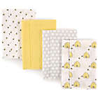 Alternate image 0 for Hudson Baby 4-Pack Bees Burp Cloth Set in Yellow