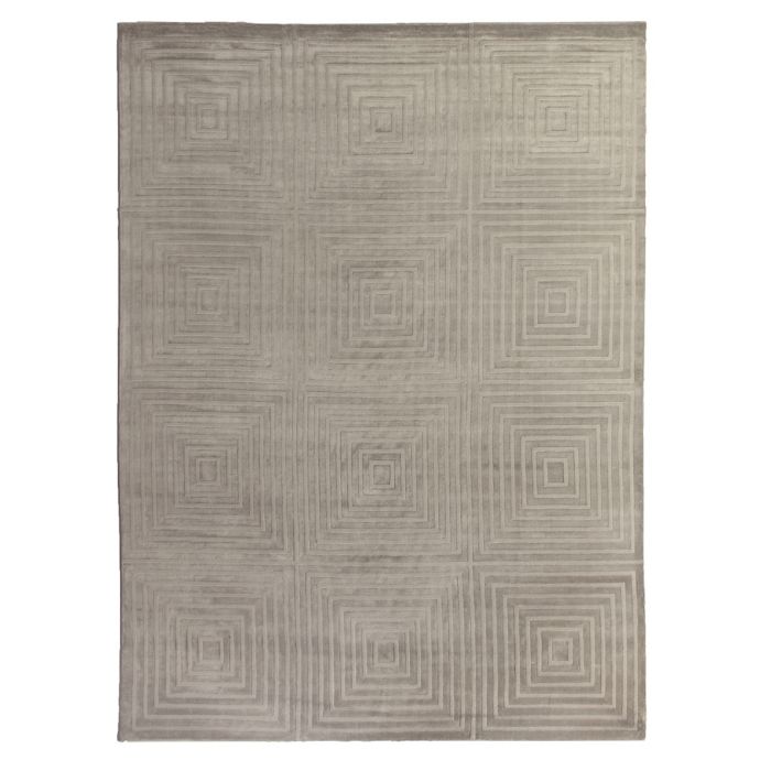 Exquisite Rugs Dove Embossed 6Foot x 9Foot Area Rug in Silver Bed