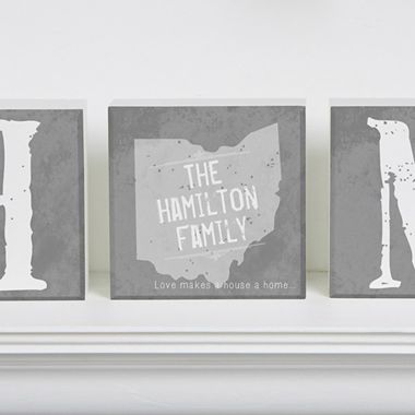 State of Love Square Blocks (Set of 4). View a larger version of this product image.