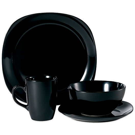 Alternate image 1 for Thomson Pottery Quadro 16-Piece Dinnerware Set in Black