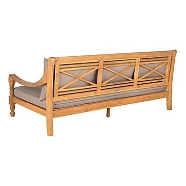 Safavieh Pasadena Outdoor Daybed in Teak Brown/Taupe. View a larger version of this product image.