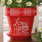 Alternate image 0 for Love Grows Here Flower Pot in Red