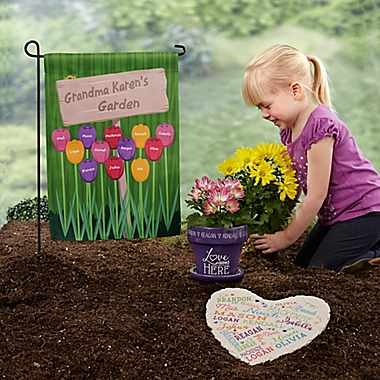 Love Grows Here Flower Pot in Purple. View a larger version of this product image.