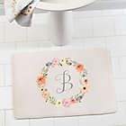 Alternate image 1 for Floral Wreath Memory Foam Personalized 18&#39;&#39; x 26&#39;&#39; Bath Mat