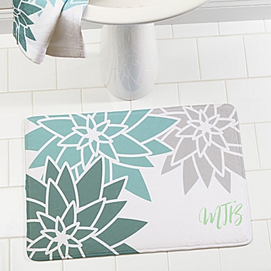 Mod Floral Memory Foam Personalized 18&#39;&#39; x 26&#39;&#39; Bath Mat. View a larger version of this product image.