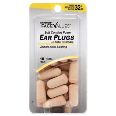 Harmon&reg; Face Values&reg; 10-Count Soft Comfort Foam NRR 32 dB Ear Plugs with Case. View a larger version of this product image.