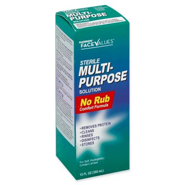 Harmon&reg; Face Values&reg; 12 fl. oz. No-Rub Multi-Purpose Solution for Soft Contact Lenses. View a larger version of this product image.