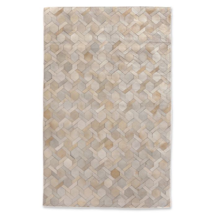 Exquisite Rugs Hexagons Cowhide Rug In Ivory Bed Bath Beyond