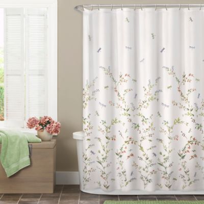 Zenna Home Dragonfly Garden Fabric, Sheer Shower Curtain Fabric