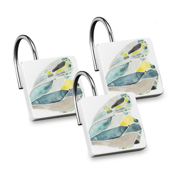 Shell Rummel Butterfly Shower Curtain Hooks In Yellow Set Of 12